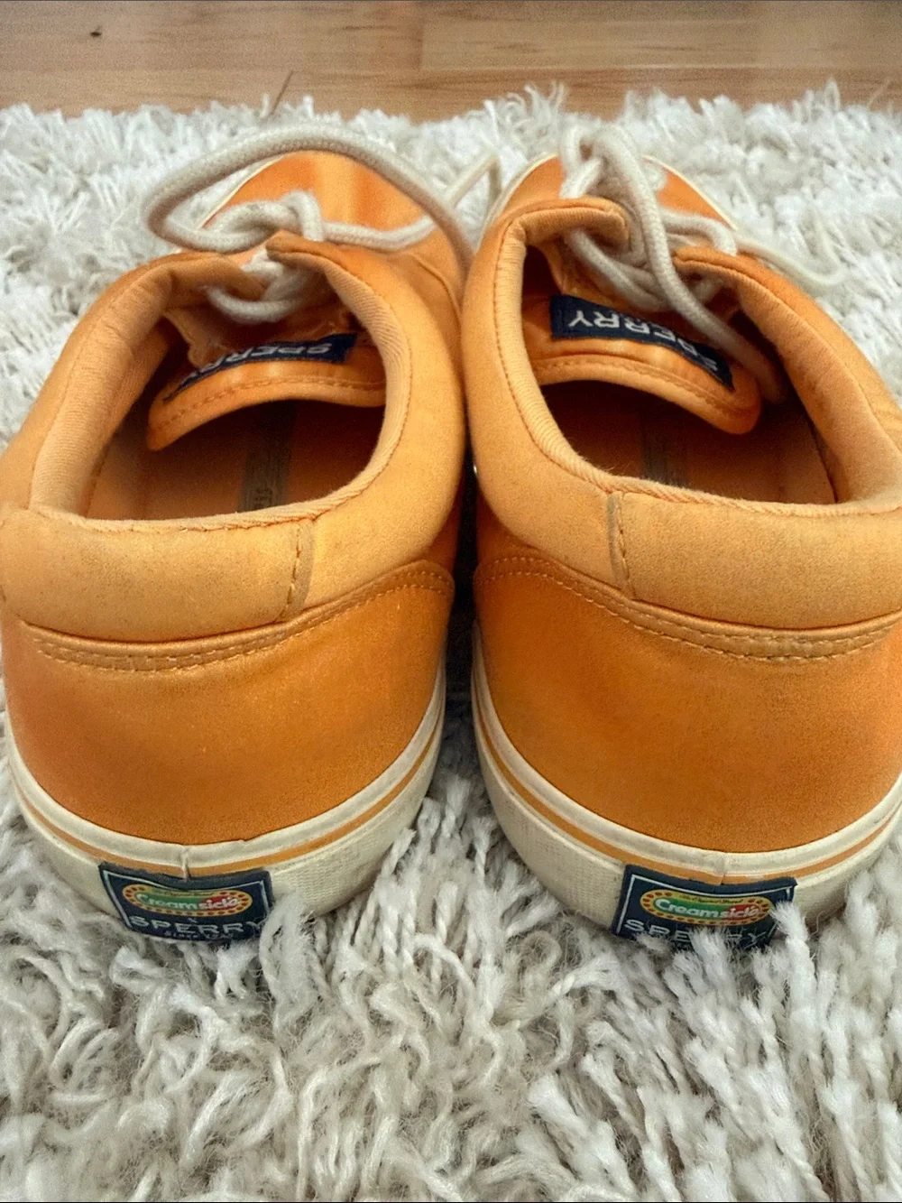 Sperry Men’s Orange “Creamsicle” Canvas Boat Sneakers